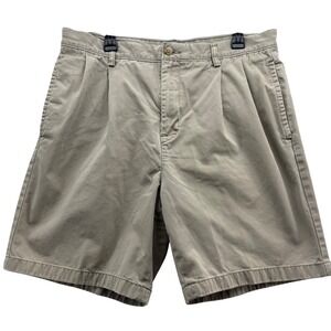 Nautica Men's 36W 100% Cotton Pleated Khaki Shorts Casual Chino Golf‎ Preppy